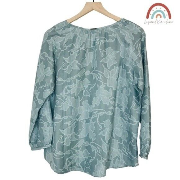 New! Prana Leonardo Peasant V Neck Woven Gauze Tencel Oversized Top Blouse - Picture 4 of 11